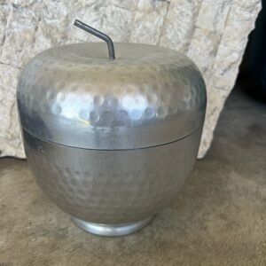 Chrome Hammered Apple Container Hand Made